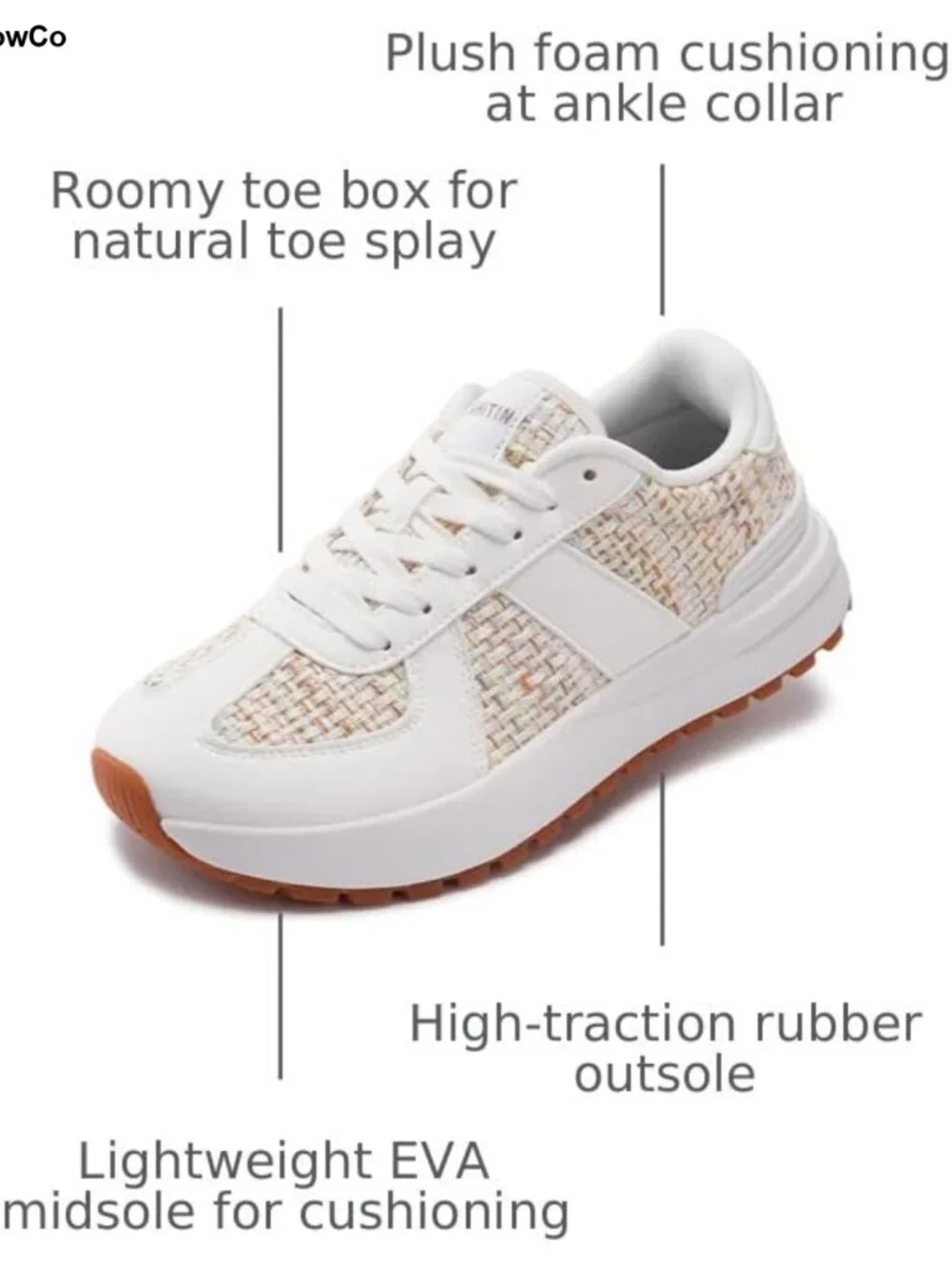 Women's Wide Toe Box Retro Patchwork Sneaker Cushioned Support Lace-Up